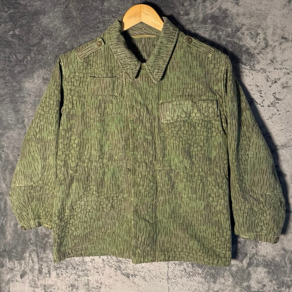 Vtg 1960s Czech Army Vz.60 Field Jacket Rare Mlok Salamander Overprint Camo 1B/M